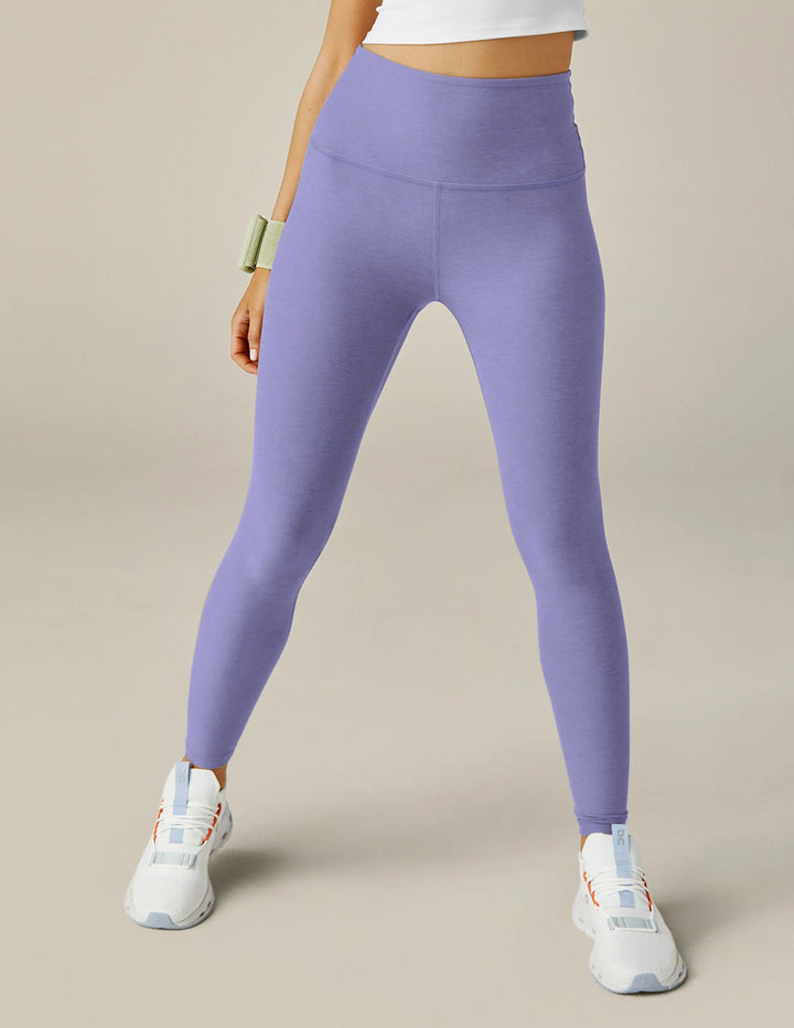 Spacedye Caught In The Midi High Waisted Legging - Periwinkle Cloud Heather