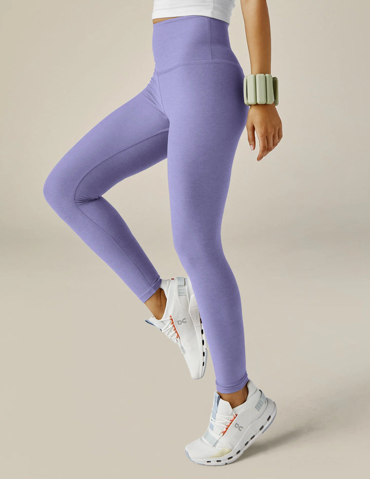 Spacedye Caught In The Midi High Waisted Legging - Periwinkle Cloud Heather