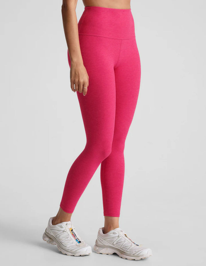 Spacedye Caught in the Midi High-Waisted Legging - Vivid Pink Heather