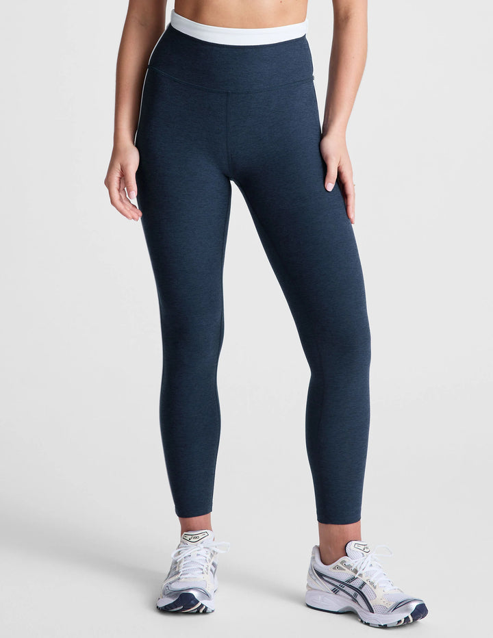 Spacedye Trophy High Waisted Midi Legging - Nocturnal Navy/Cloud White