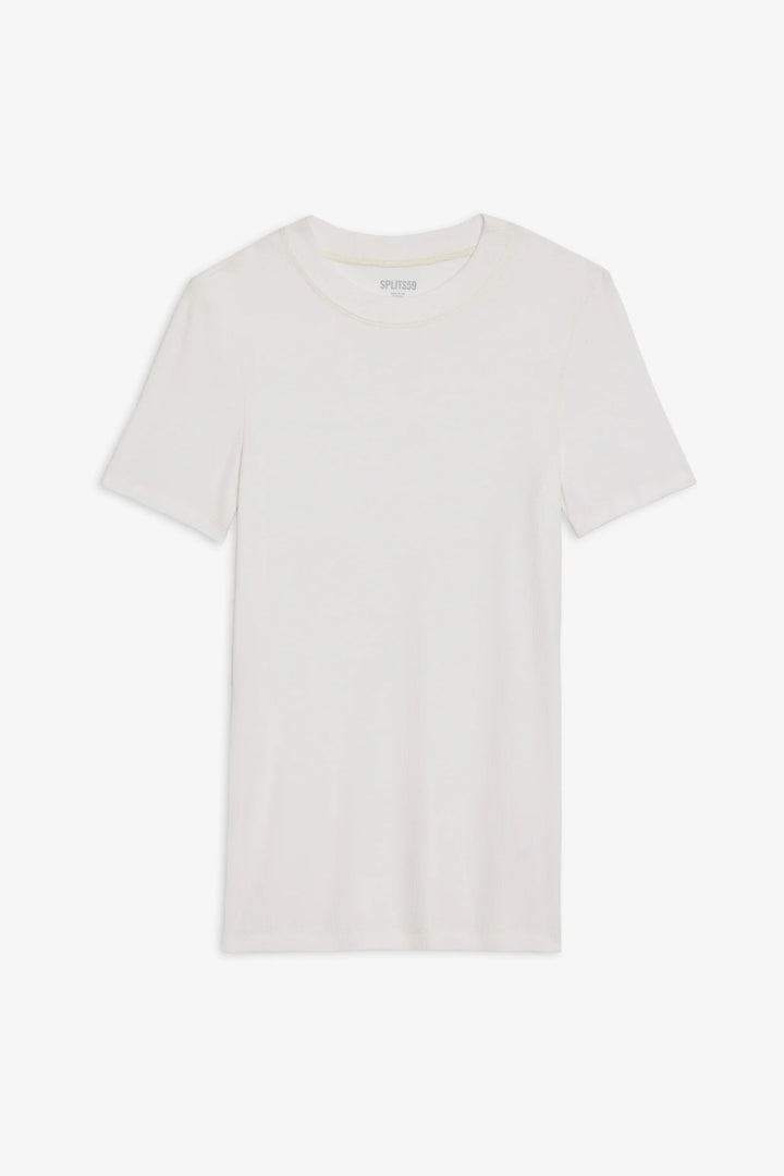 Louise Rib Short Sleeve - White