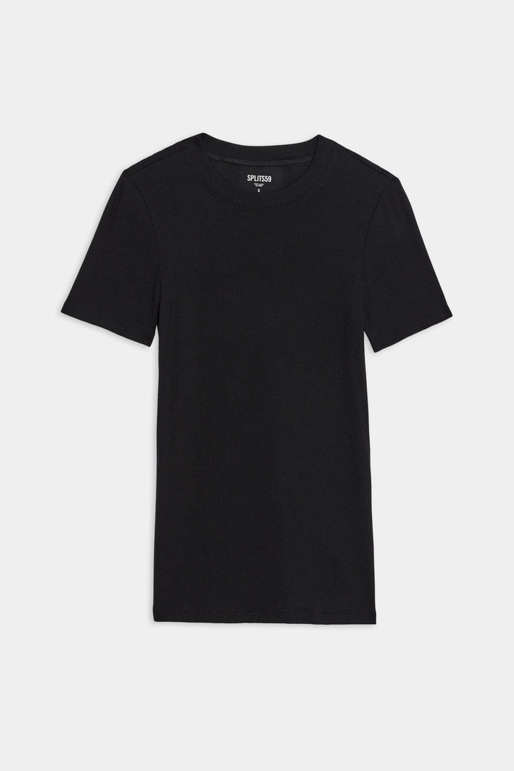 Louise Rib Short Sleeve - Black