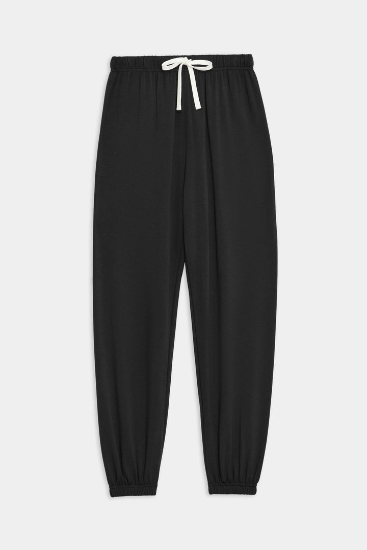 Andie Oversized Fleece Sweatpant - Black