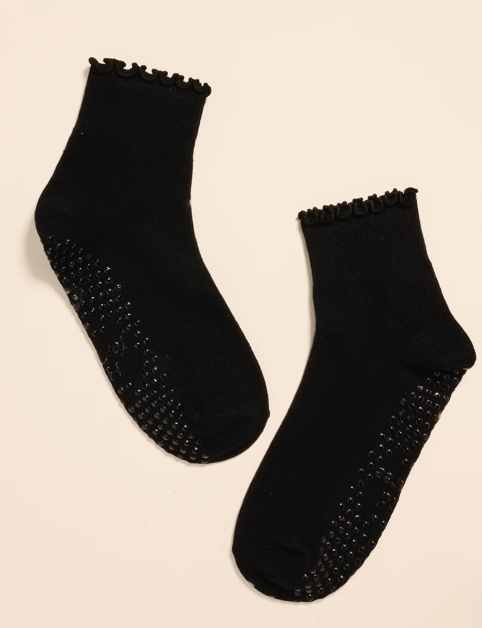 Midnight Black Grip Socks - Black