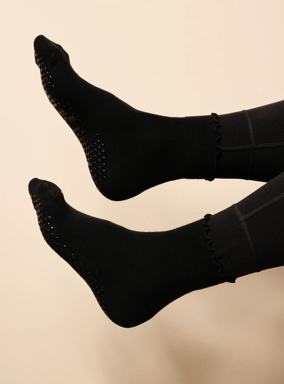 Midnight Black Grip Socks - Black