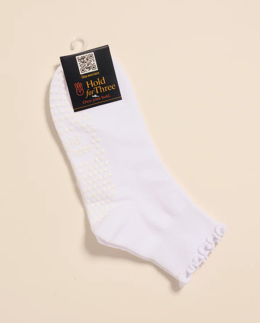 Frill Grip Socks - White