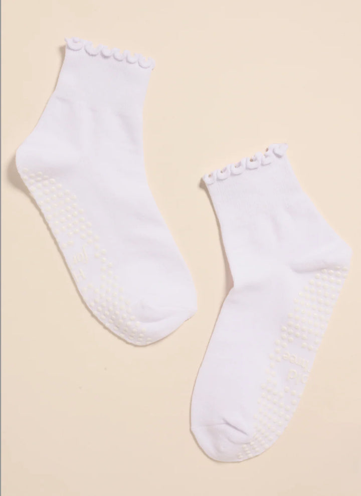 Frill Grip Socks - White