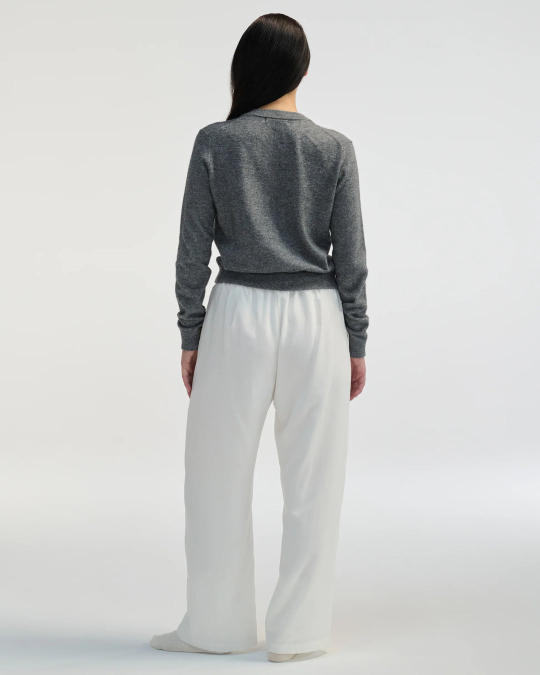 Classic Crew Wool Cardigan - Grey