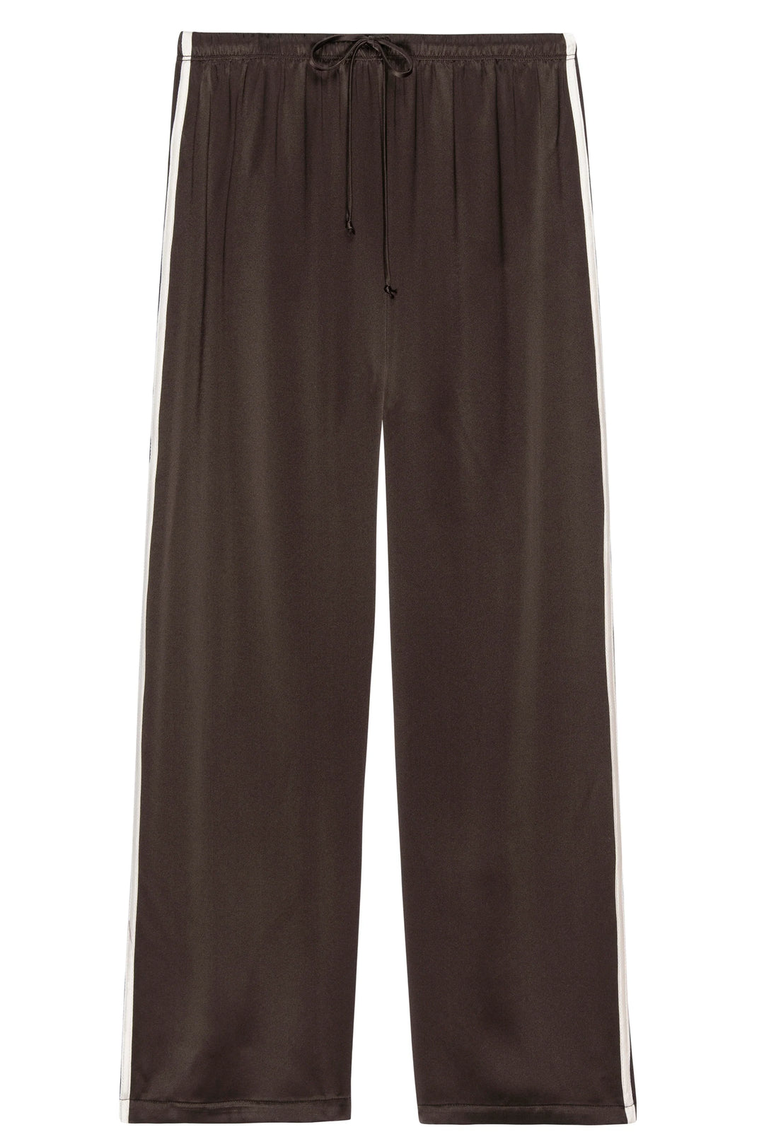 Silk Stripe Crop Pant - Espresso