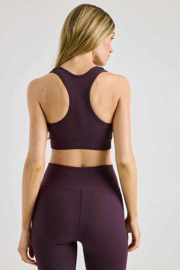 Ribbed V Bra - Deep Plum