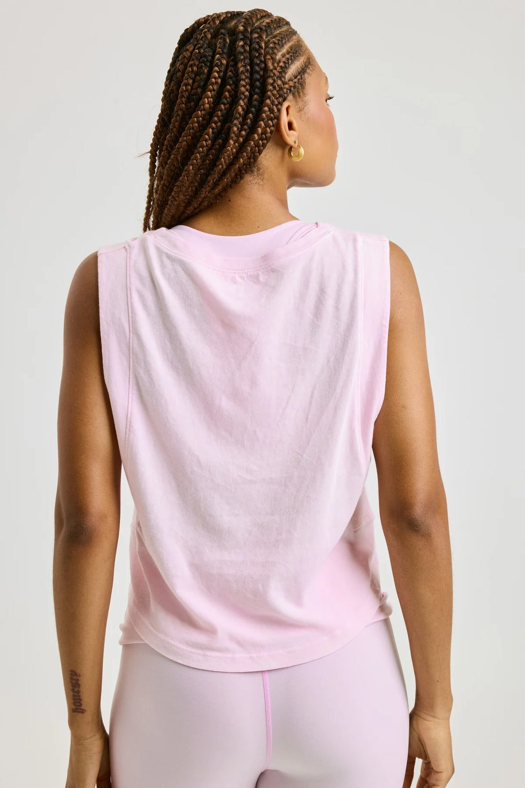 Flow Cropped Muscle Tank - Pink