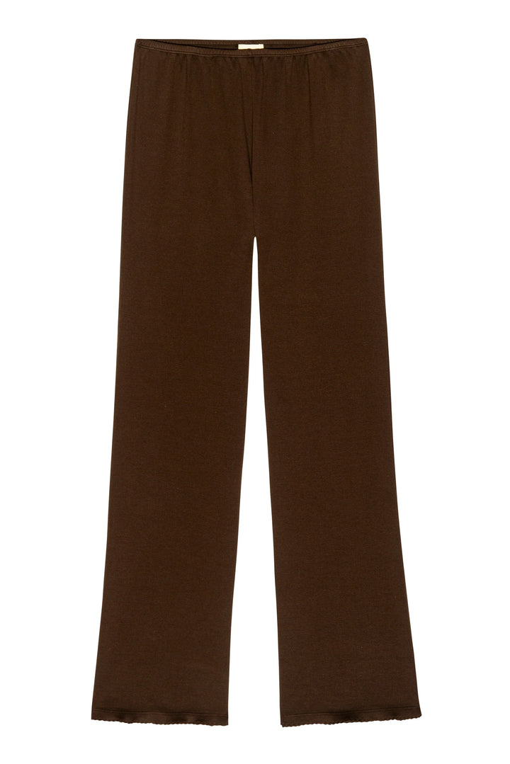 Baby Rib Scallop Pant - Espresso