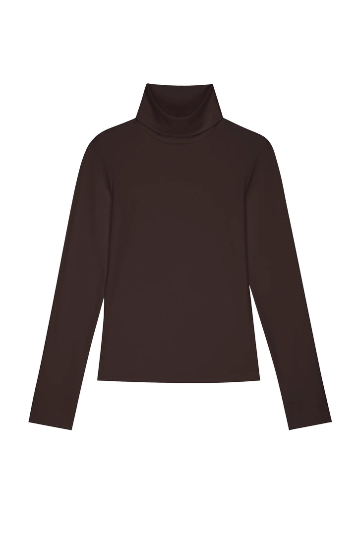Baby Rib Turtleneck - Espresso