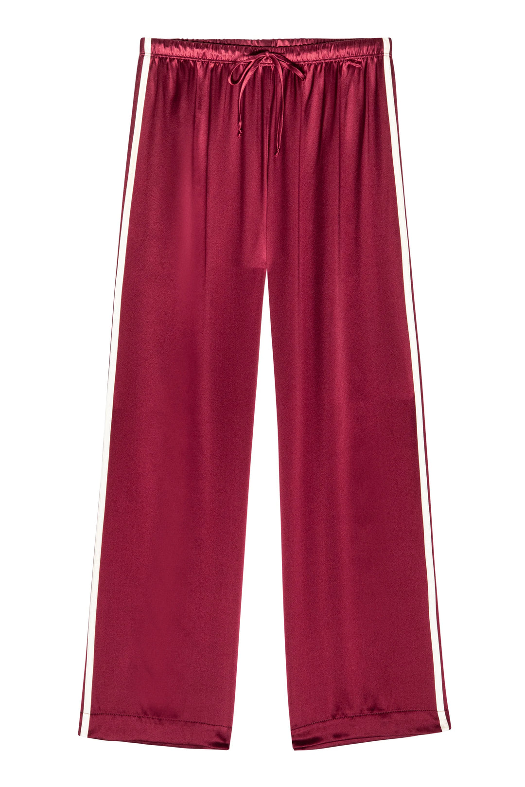 Silk Stripe Crop Pant - Oxblood