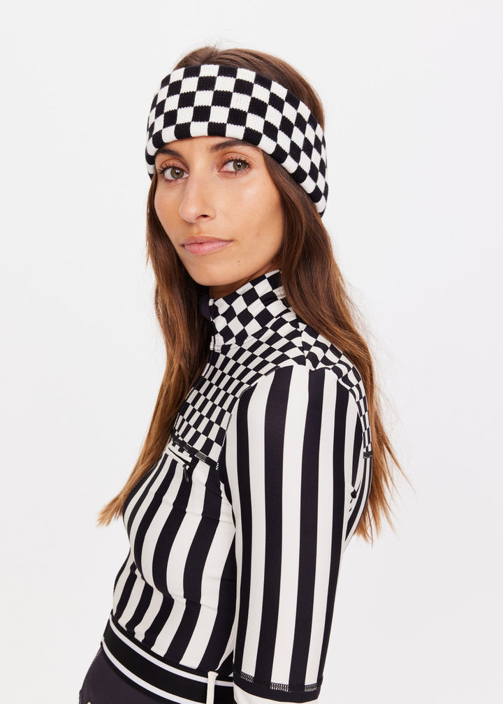 Mojo Knit Headband - Black/White Checkered