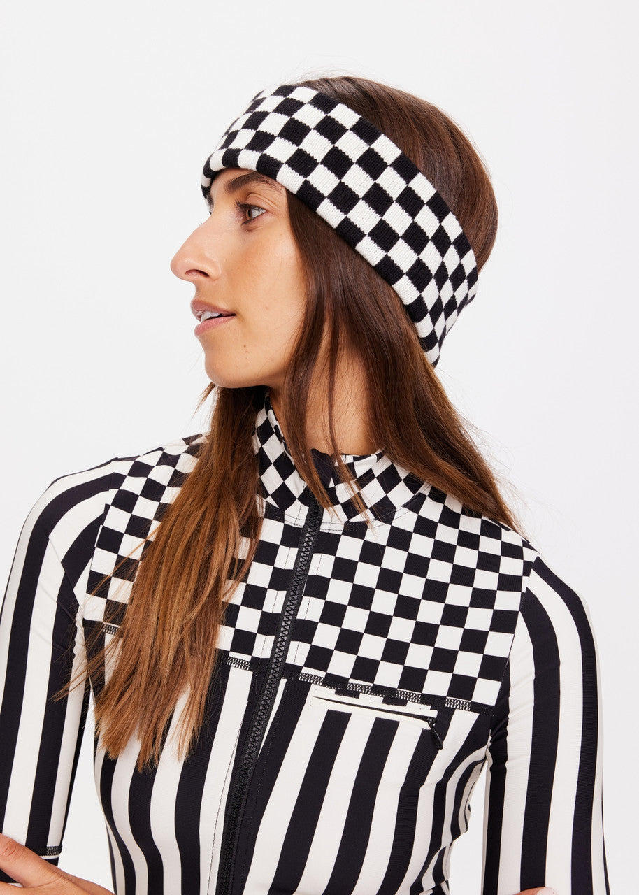 Mojo Knit Headband - Black/White Checkered