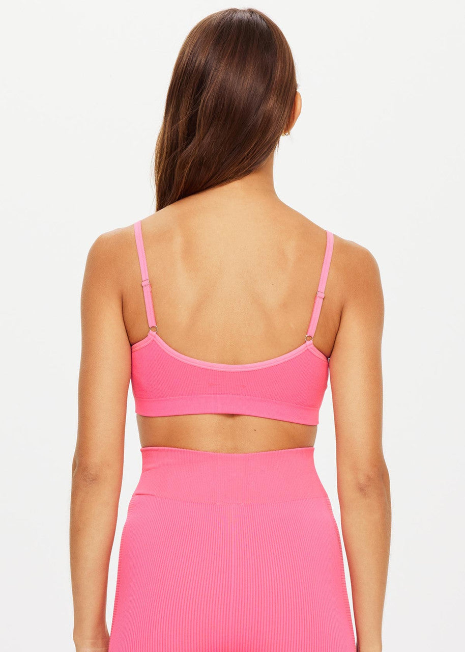 Ribbed Seamless Ballet Bra - Neon Pink