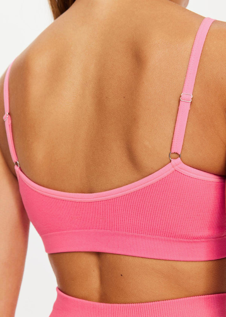 Ribbed Seamless Ballet Bra - Neon Pink