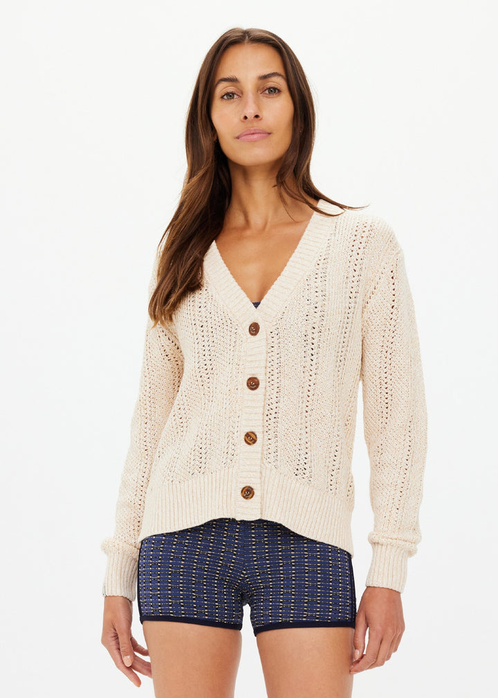 Drew Button Knit Cardigan - Natural