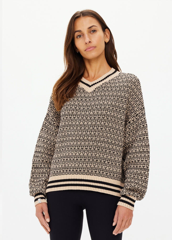 Castilla Millie Knit Sweater - Pebble/Black