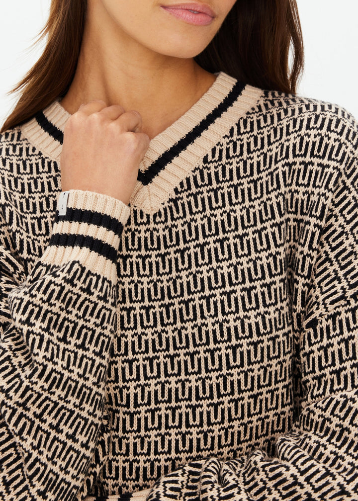 Castilla Millie Knit Sweater - Pebble/Black