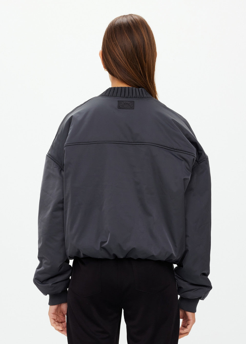 Carlotta Cropped Bomber Jacket - Washed Black