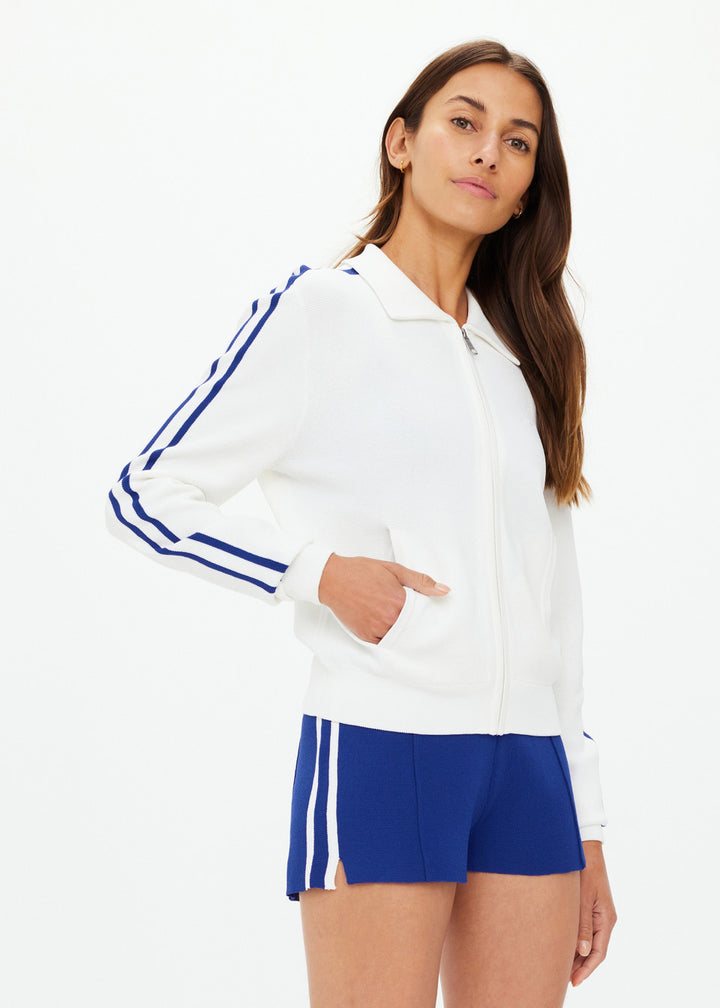 Carnaby Pari Zip Knit Jacket - White