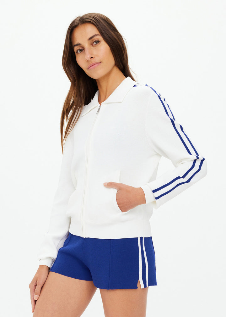 Carnaby Pari Zip Knit Jacket - White