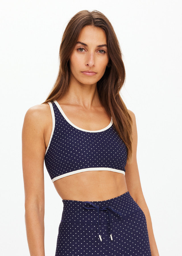 Spellbound Jade Racerback Bra - Navy/White Dot