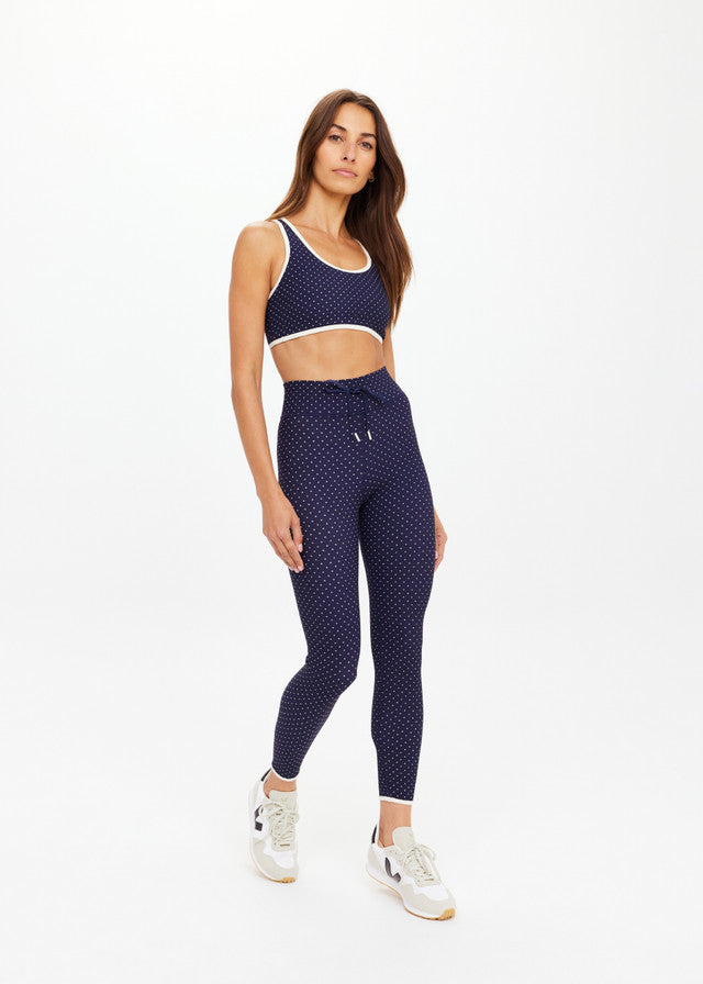 Spellbound 25in Midi Pant - Navy/White Dots