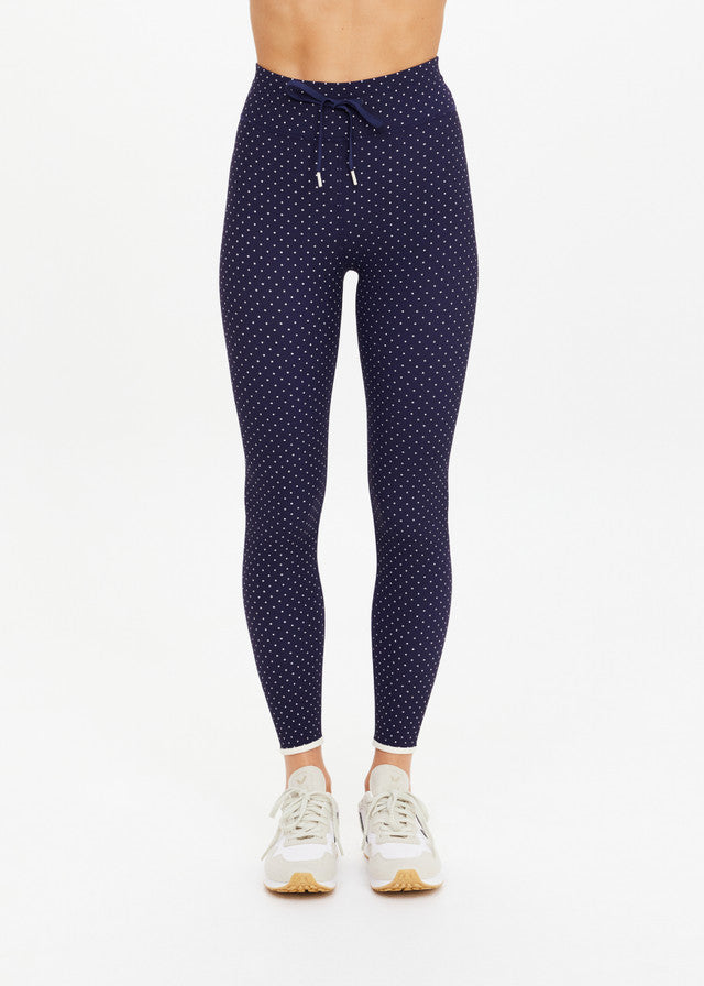 Spellbound 25in Midi Pant - Navy/White Dots