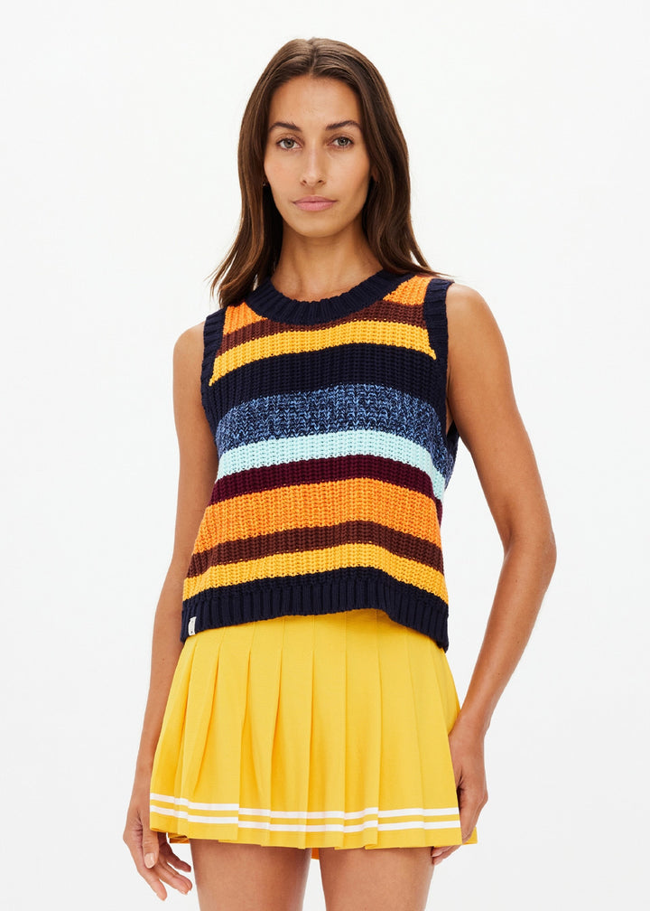 Nelson Knit Crop Vest - Stripe