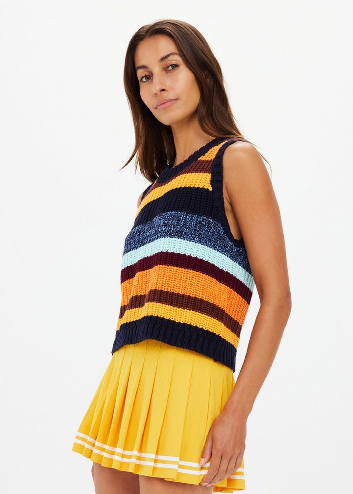 Nelson Knit Crop Vest - Stripe