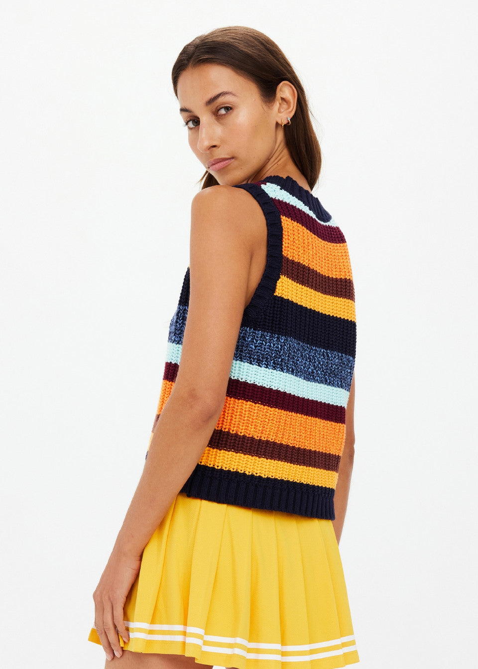 Nelson Knit Crop Vest - Stripe