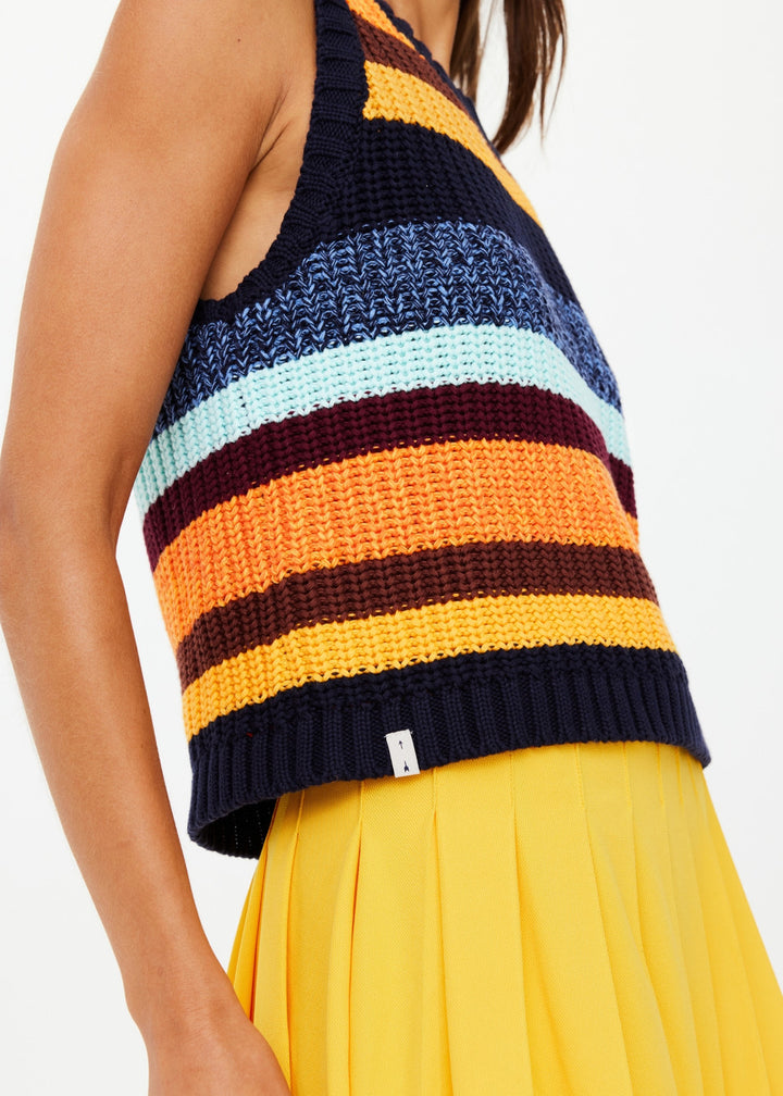 Nelson Knit Crop Vest - Stripe