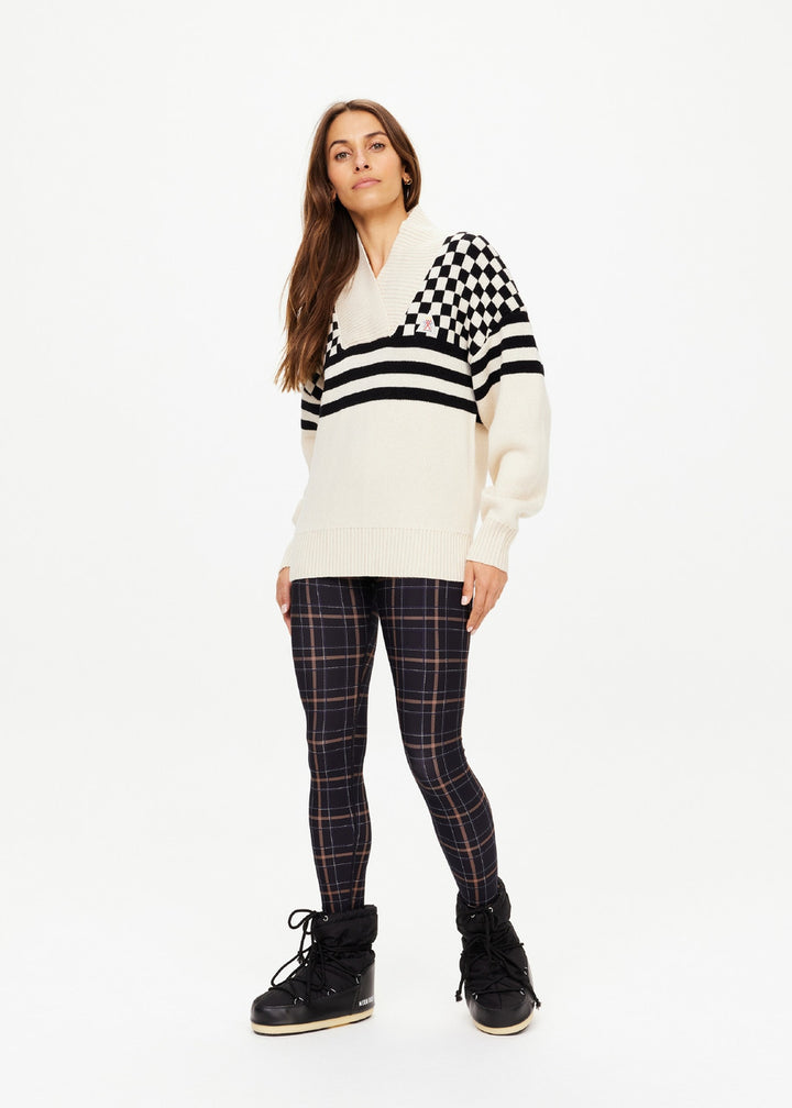 Mojo Scarlett Knit Sweater - Cream Check