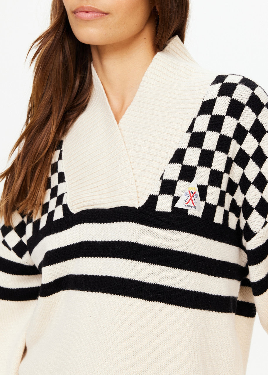 Mojo Scarlett Knit Sweater - Cream Check