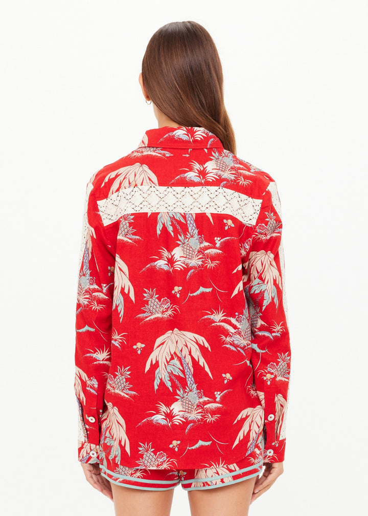 Palma Bobbi Collared Shirt - Red Floral