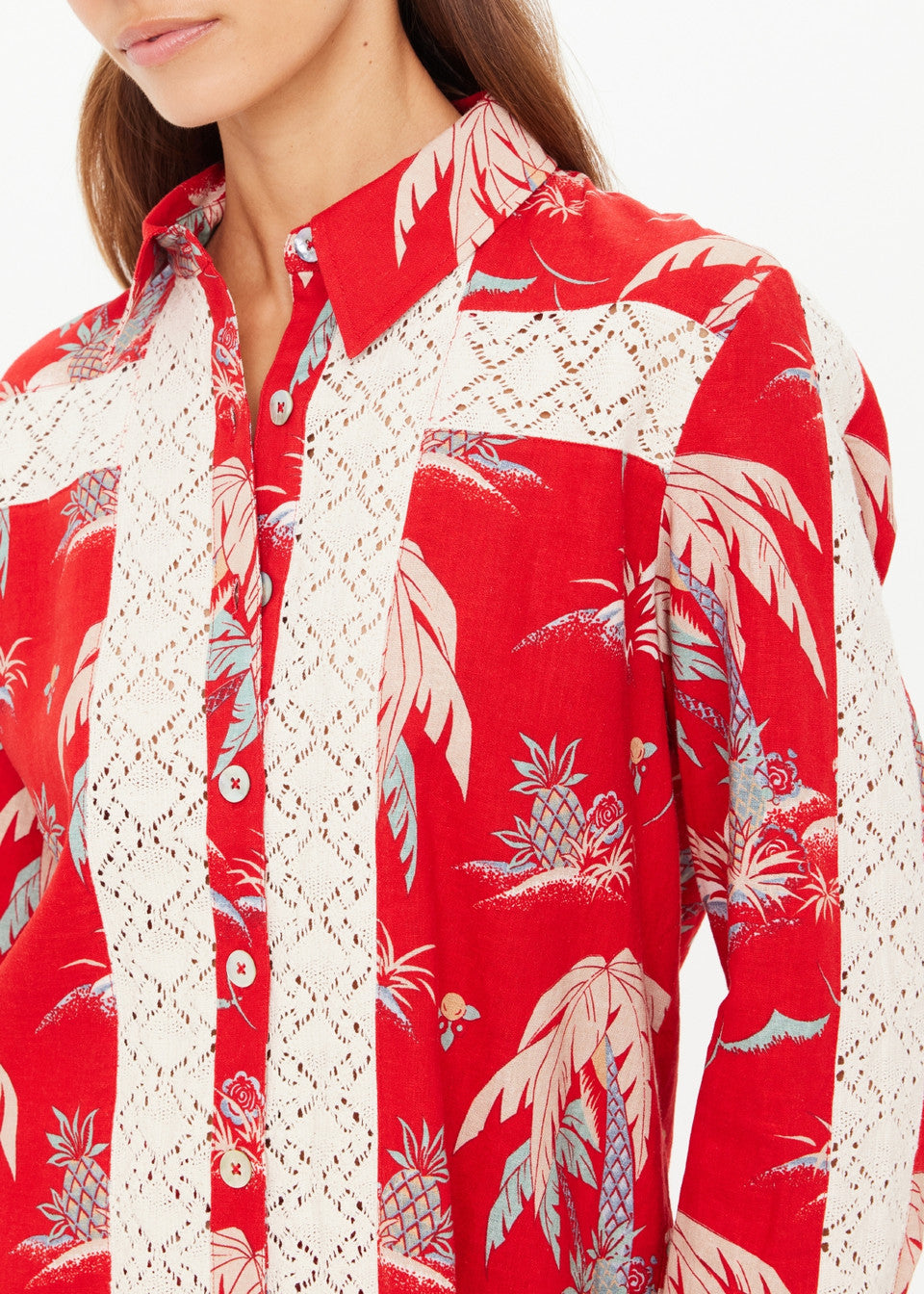 Palma Bobbi Collared Shirt - Red Floral