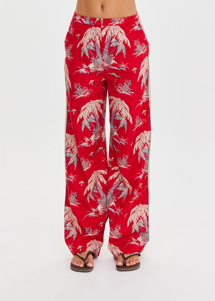 Palma Sierra Wide Leg Pant - Red Floral