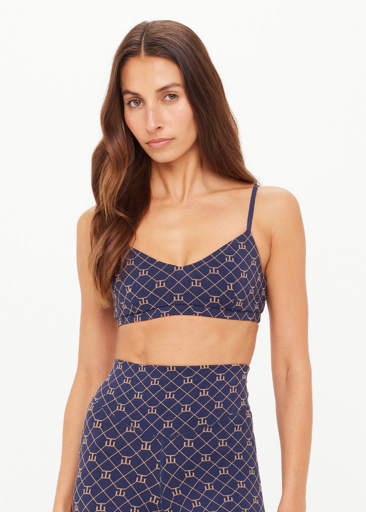 Ezra Ballet Bra - Navy Monogram