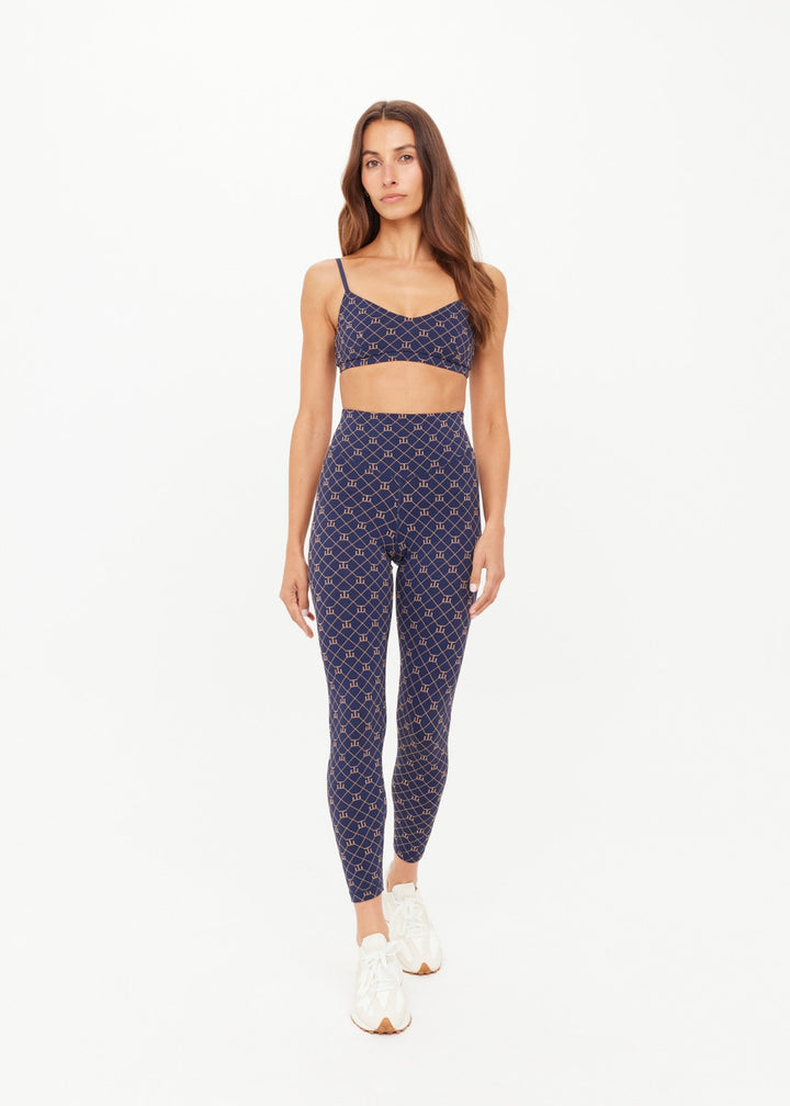 Ezra 25in High Midi Pant - Navy Monogram