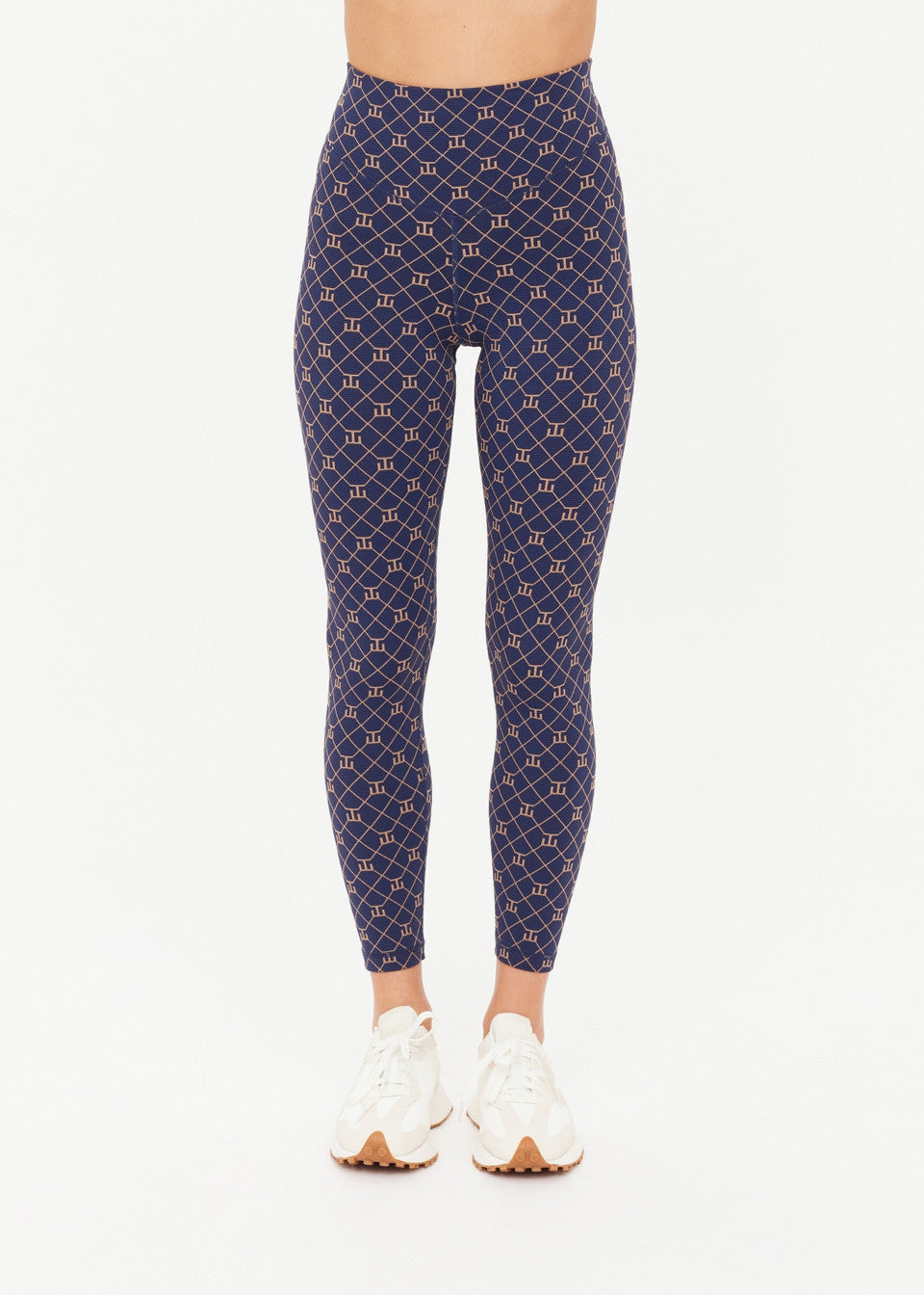 Ezra 25in High Midi Pant - Navy Monogram