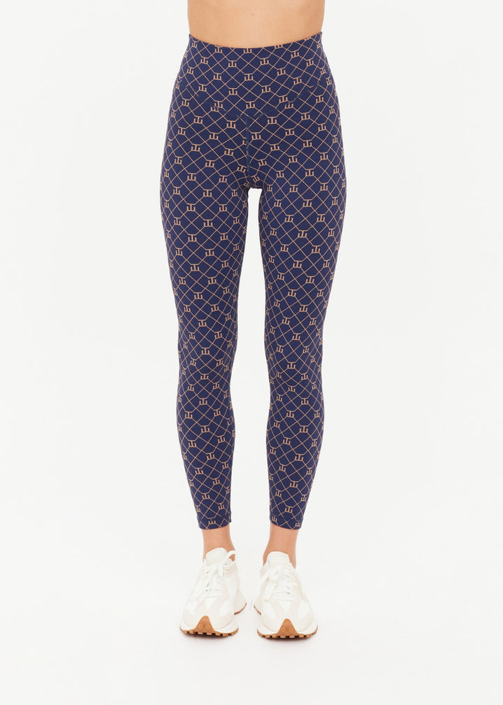 Ezra 25in High Midi Pant - Navy Monogram