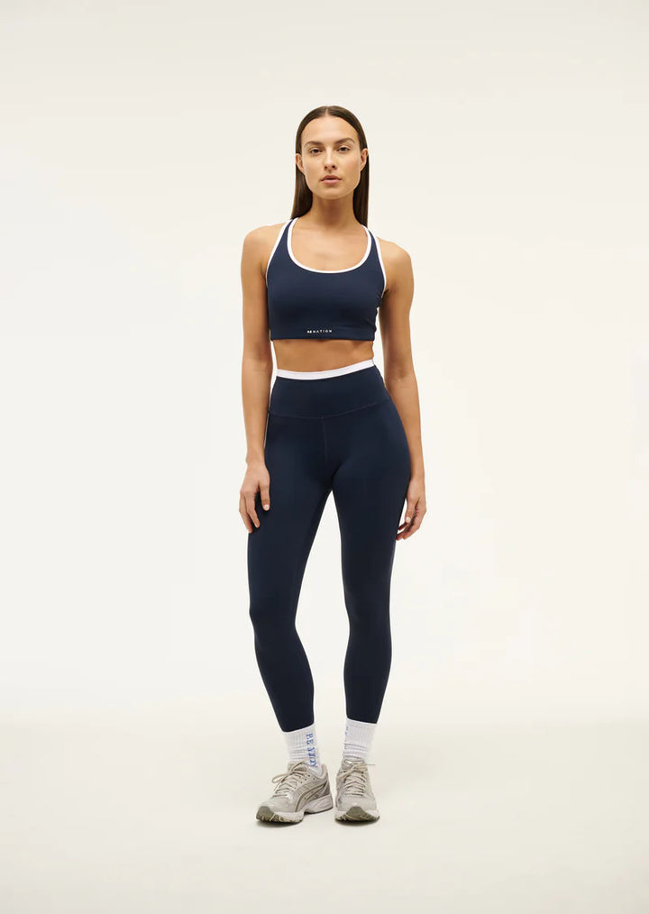 Vita Full Length Legging - Navy/White