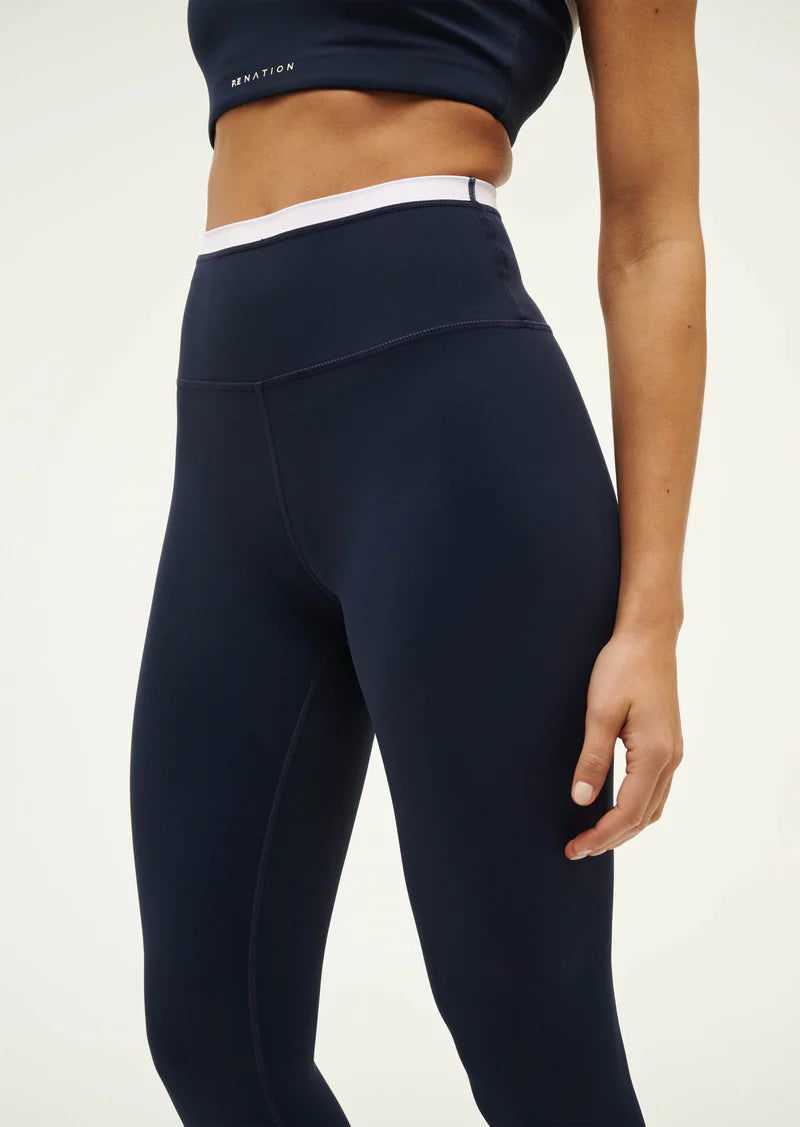 Vita Full Length Legging - Navy/White