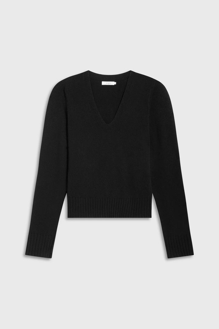 V-Neck Pullover Sweater - Black