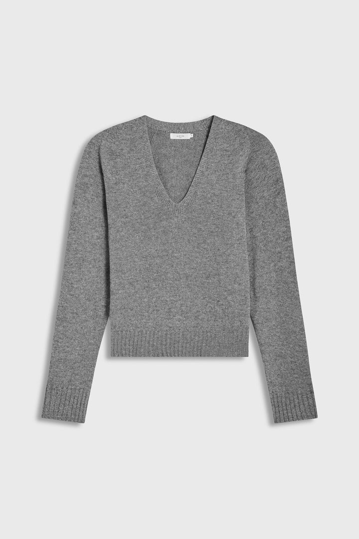 V-Neck Pullover Sweater - Grey