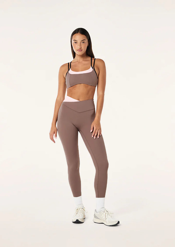Wander Full Length Legging - Clay/Chalk Pink