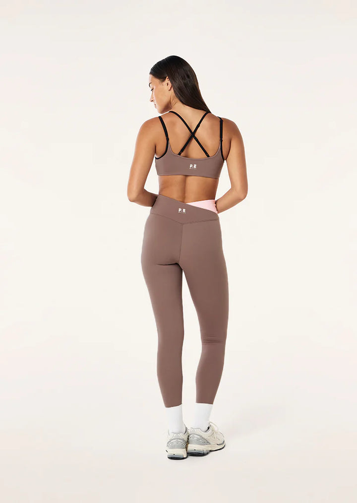 Wander Full Length Legging - Clay/Chalk Pink
